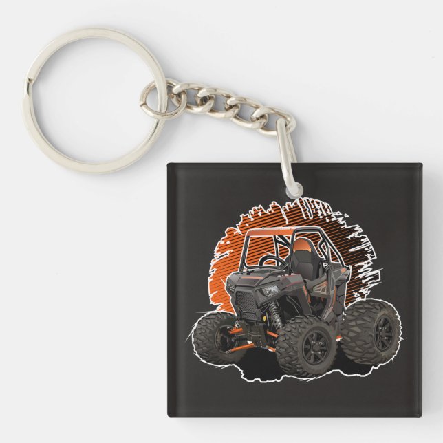 Cartoon UTV off-road vehicle Key Ring (Front)