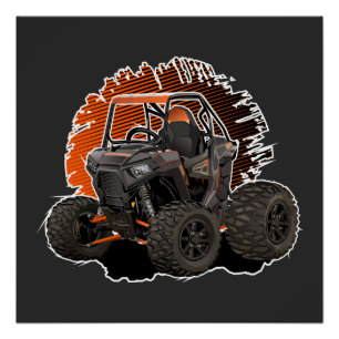 Cartoon UTV off-road vehicle Poster