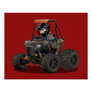 Cartoon UTV off-road vehicle Poster