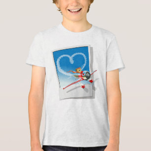 Cartoon Valentine`s Day Card Tri-Blend Shirt