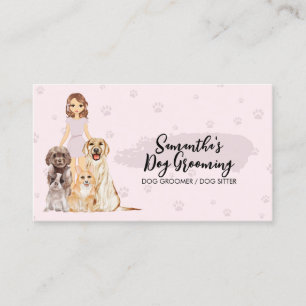 Cartoon Veterinary Assistant Care Business Card