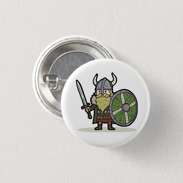 Cartoon Viking Botton Pin (Front & Back)