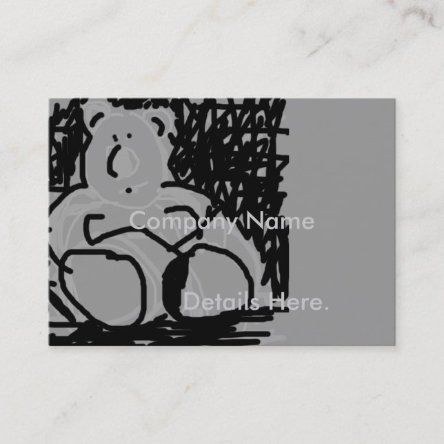 Cartoon Vintage Bear Announcement Card (Front)