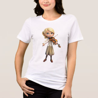 Cartoon Violinist Tri-Blend Shirt