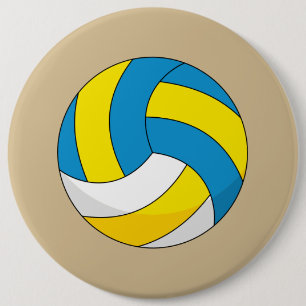Cartoon Volleyball Ball 6 Cm Round Badge