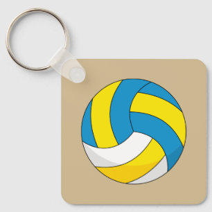 Cartoon Volleyball Ball Key Ring