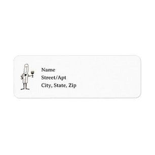Cartoon Waiter Wine Add Your Own Address Labels