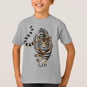 Cartoon Walking Tiger Kid's Sweatshirt T-Shirt