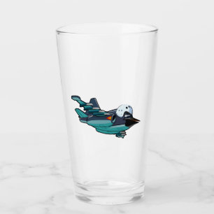 Cartoon warbird plane glass