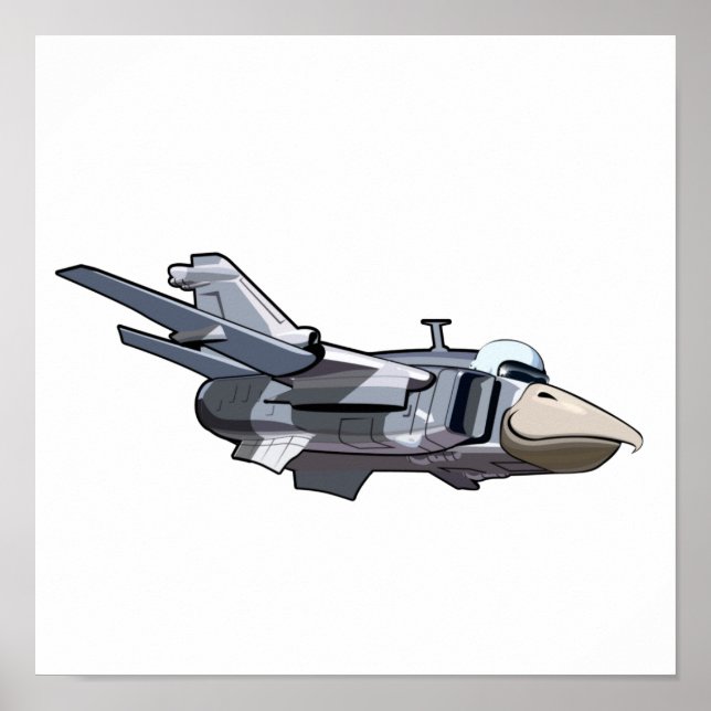 Cartoon warbird plane poster (Front)