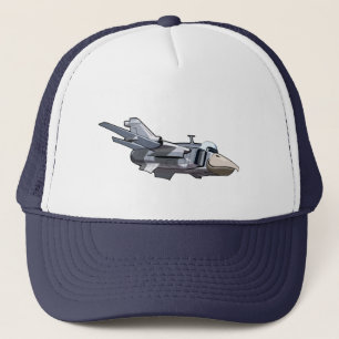Cartoon warbird plane trucker hat