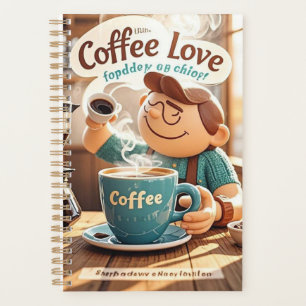 Cartoon warm cosy cafe coffee lover style planner