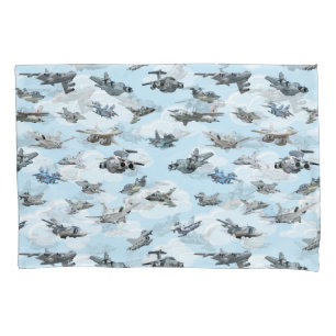 Cartoon warplanes pattern fabric pillowcase