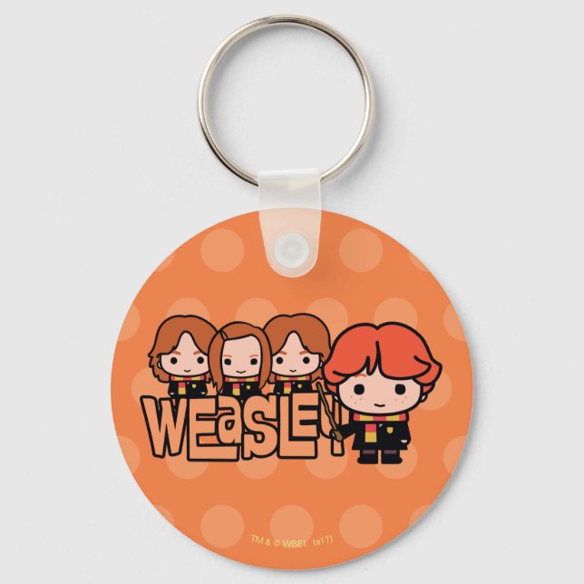 Cartoon Weasley Siblilings Graphic Key Ring (Front)