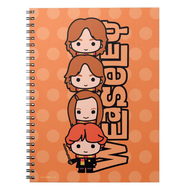 Cartoon Weasley Siblilings Graphic Spiral Notebook (Front)