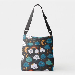 Cartoon Weather Forecast Seamless Pattern Crossbody Bag