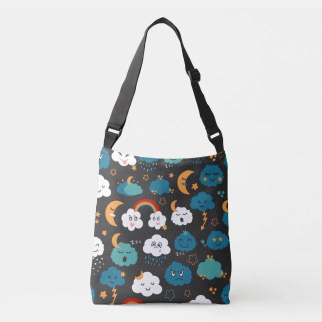 Cartoon Weather Forecast Seamless Pattern Crossbody Bag (Front)