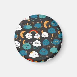 Cartoon Weather Forecast Seamless Pattern Magnet