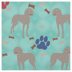 Cartoon Weimaraner Fabric