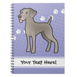 Cartoon Weimaraner Spiral Notebook
