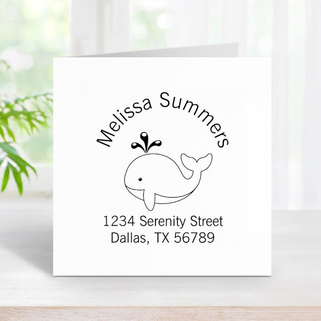Cartoon Whale Address Rubber Stamp (Creator Uploaded)
