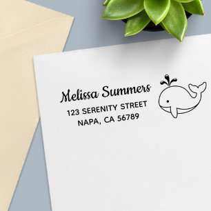 Cartoon Whale Address Self-inking Stamp