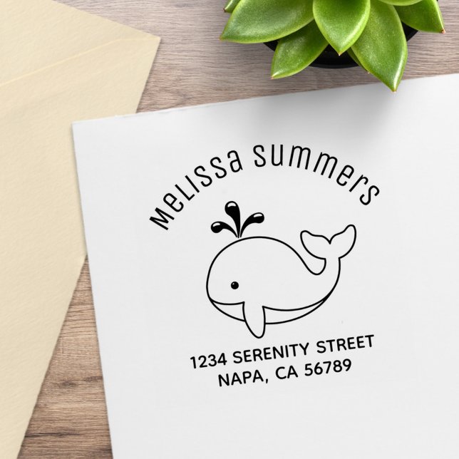 Cartoon Whale Arch Address Rubber Stamp (Creator Uploaded)