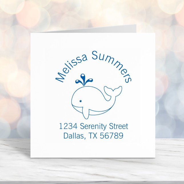 Cartoon Whale Arch Address Self-inking Stamp (Creator Uploaded)