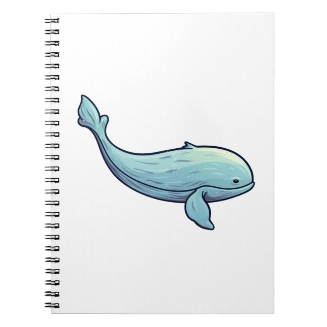 Cartoon whale illustration notebook (Front)