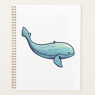 Cartoon whale illustration planner