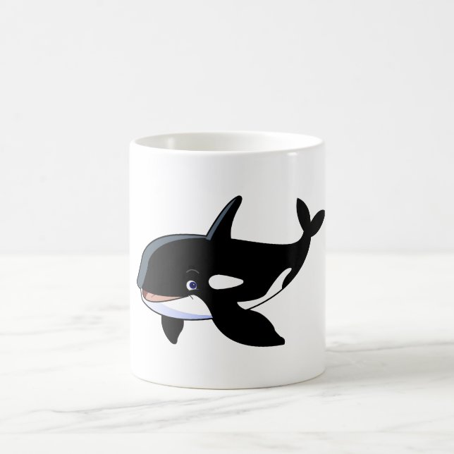 cartoon whale White 11 oz Classic Mug (Center)