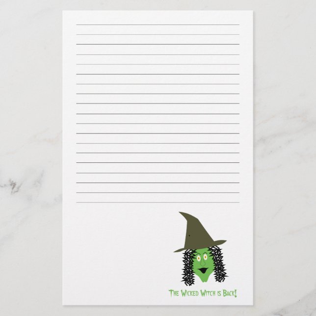 Cartoon wicked witch lined stationary stationery (Front)