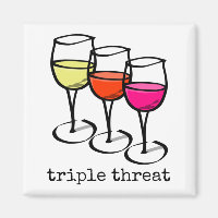 Cartoon Wine Glasses Triple Threat Funny Winery