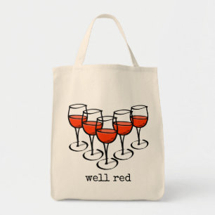 Cartoon Wine Glasses Well Red Winery Humor Tote Bag