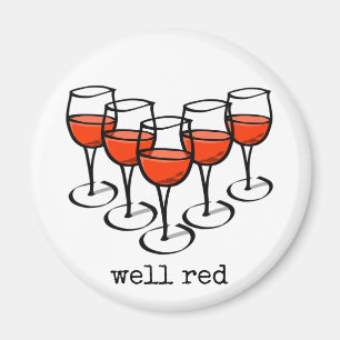 Cartoon Wine Glasses Well Red Winery Humour Magnet