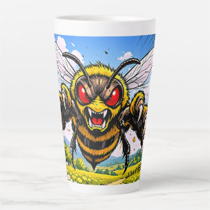 Cartoon Winged Insect Scene Latte Mug