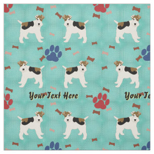 Cartoon Wire Fox Terrier Fabric