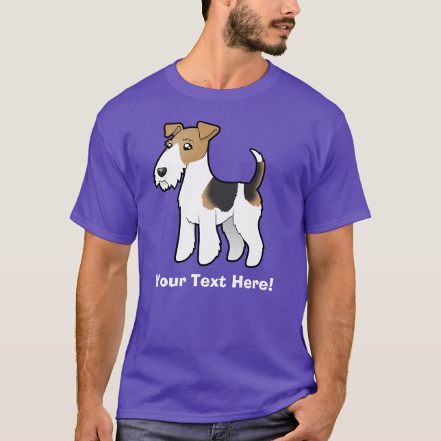 Cartoon Wire Fox Terrier T-Shirt (Front)