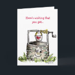 Cartoon Wishing Get Well Card<br><div class="desc">Send buckets of well wishes and love from this cute cartoon wishing well card. 

Currently reads: "Here's wishing that you get... "  Inside: "... WELL!  

Change,  add,  edit and personalise into your own message.</div>