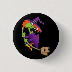 Cartoon Witch Button
