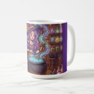 Cartoon Witch Making Love Potion Coffee Mug