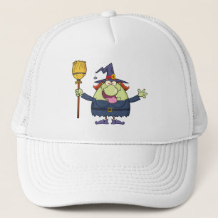 Cartoon witch  trucker hat
