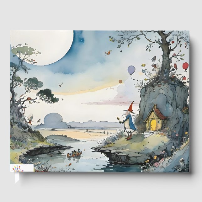 Cartoon wizard dreamscape guest book (Front)