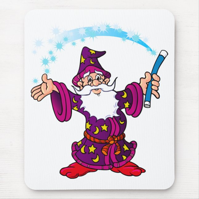 Cartoon Wizard Mouse Pad (Front)