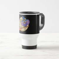 Cartoon Wizard Owl Flying on Broom