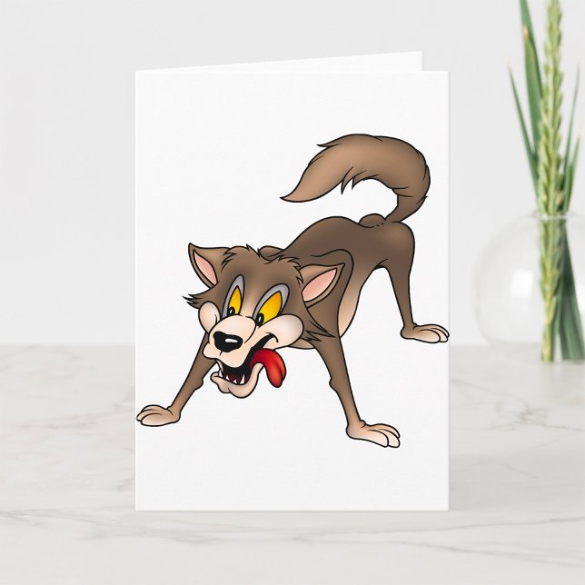 Cartoon Wolf with Goofy Expression Card (Creator Uploaded)