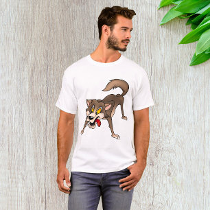 Cartoon Wolf with Goofy Expression T-Shirt
