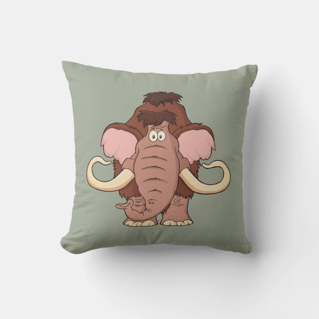 Cartoon Woolly Mammoth Cushion (Front)