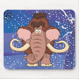 Cartoon Woolly Mammoth Mouse Pad