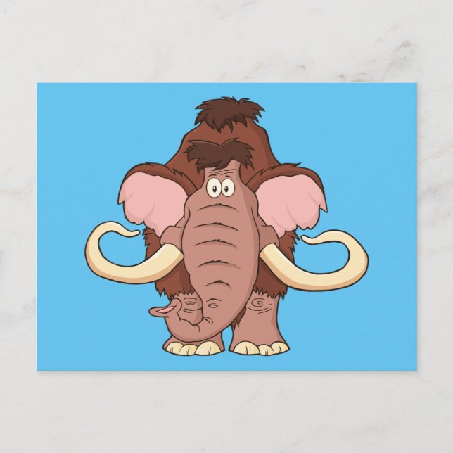 Cartoon Woolly Mammoth Postcard (Front)